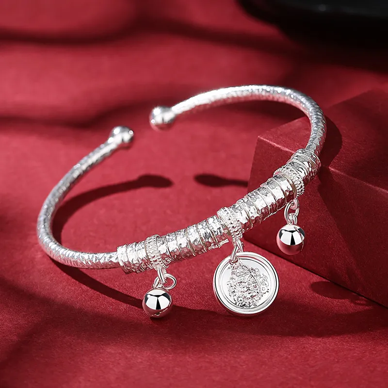 SHENGYALUO 999 Fine Silver Bangles Women's-1