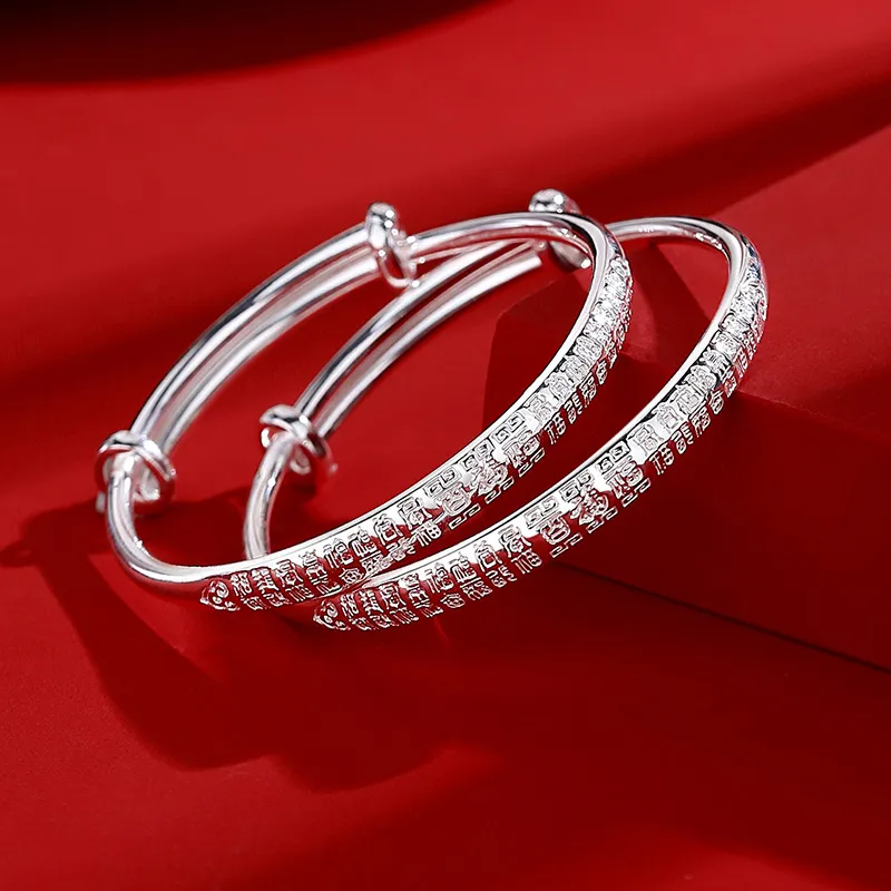 SHENGYALUO 999 Fine Silver Bangles Kids'-4
