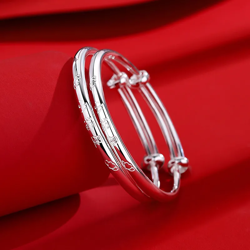 SHENGYALUO 999 Fine Silver Bangles Kids'-3