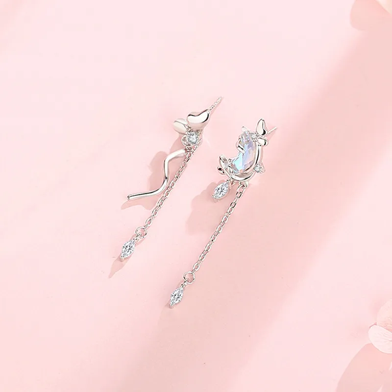 SHENGYALUO S925 Silver Earrings Women's-5