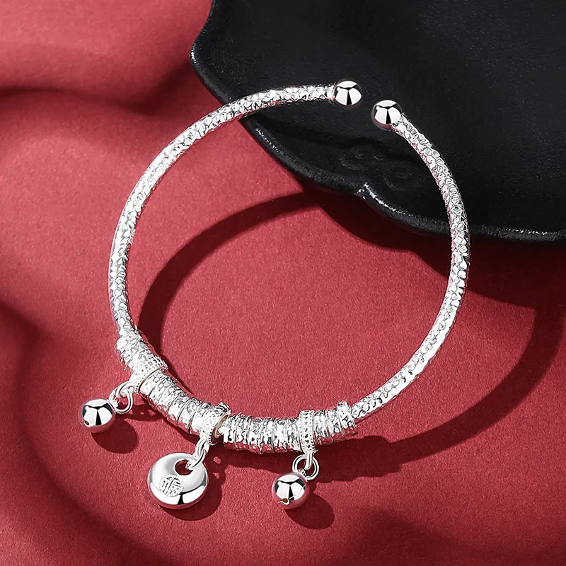 SHENGYALUO 999 Fine Silver Bangles Women's-2