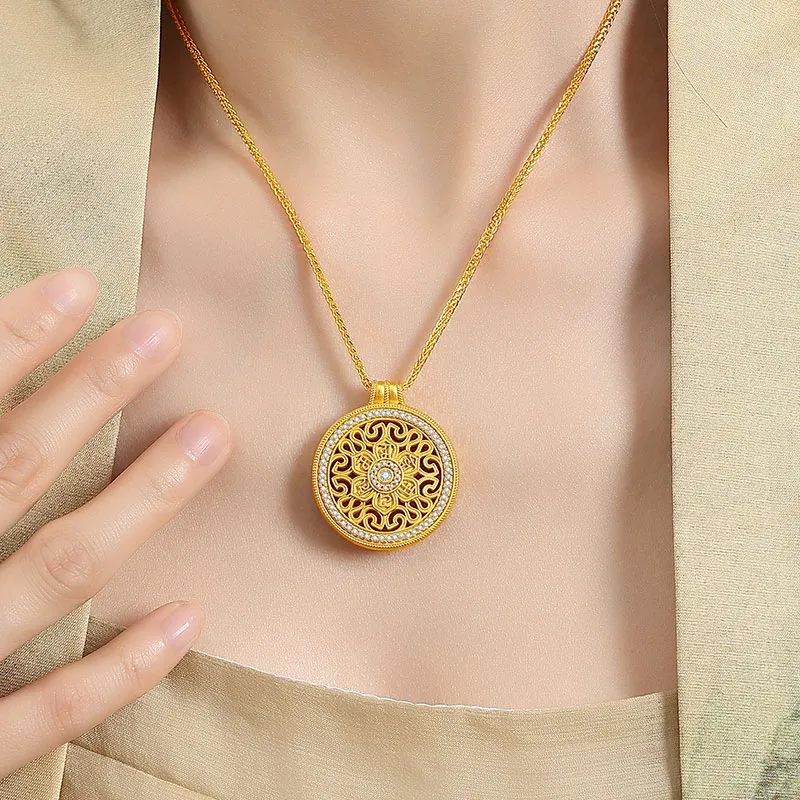 SHENGYALUO 999 Fine Silver Necklaces Women's-3