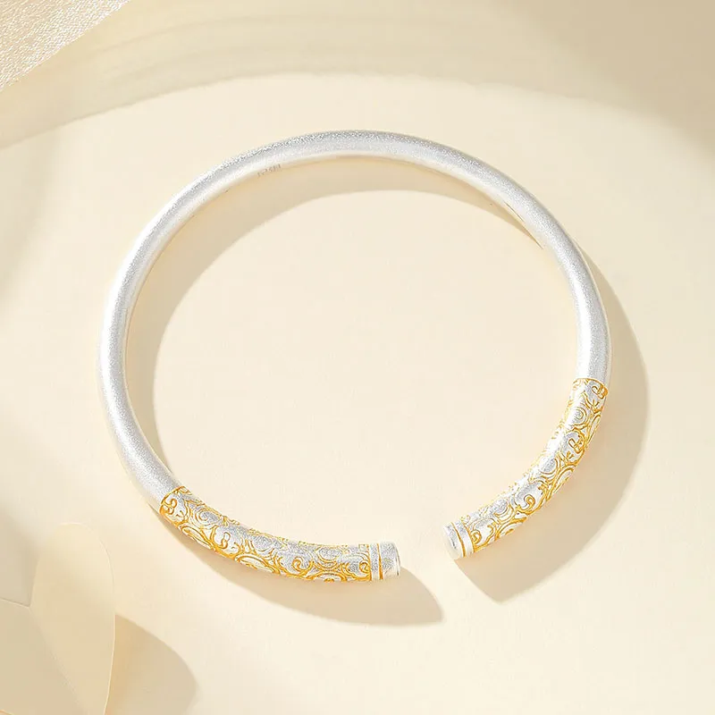 SHENGYALUO 999 Fine Silver Bangles Women's-3