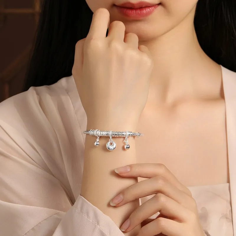 SHENGYALUO 999 Fine Silver Bangles Women's-4