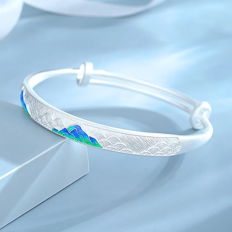 SHENGYALUO S999 Fine Silver Sterling Silver Bracelets Women's-5