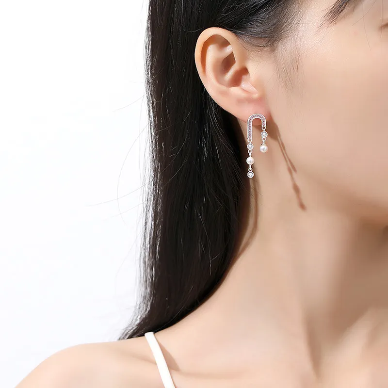 SHENGYALUO S925 Silver Earrings Women's-5