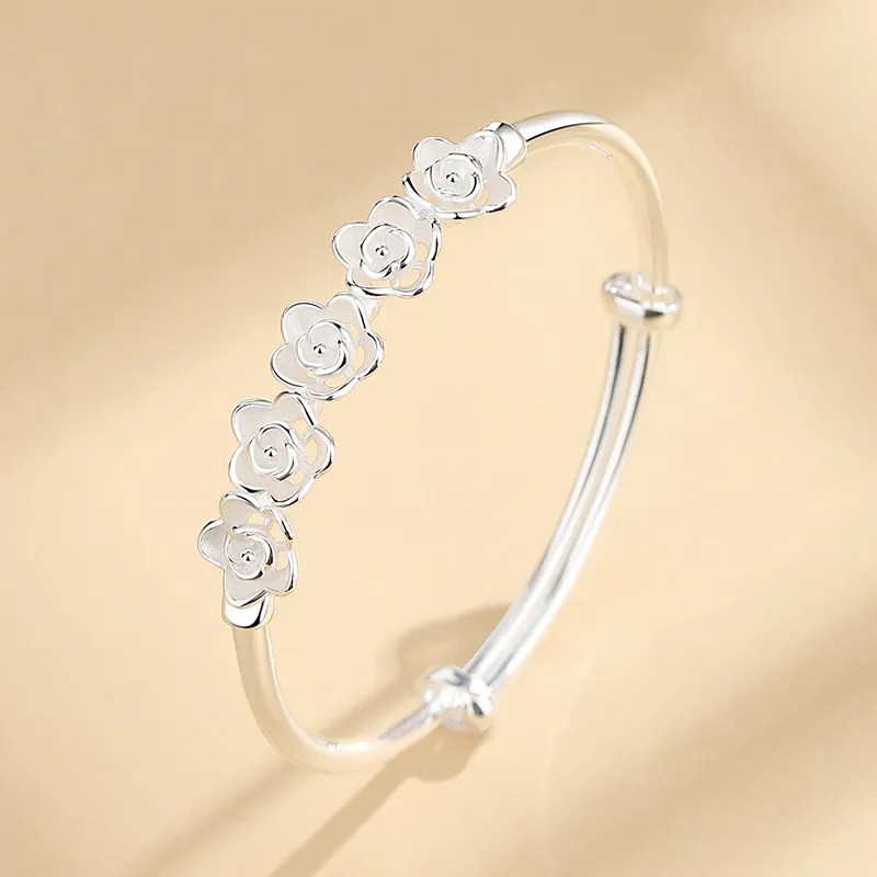 SHENGYALUO S999 Fine Silver Bangles Women's-3
