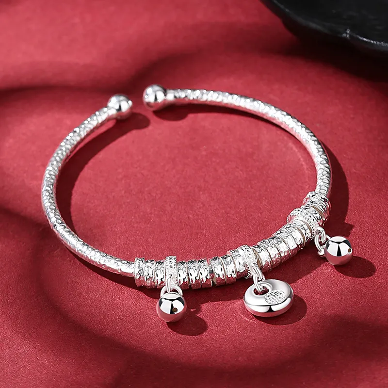 SHENGYALUO 999 Fine Silver Bangles Women's-3