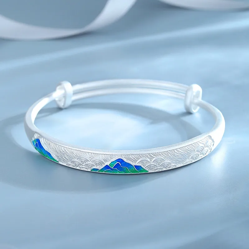 SHENGYALUO S999 Fine Silver Sterling Silver Bracelets Women's-1