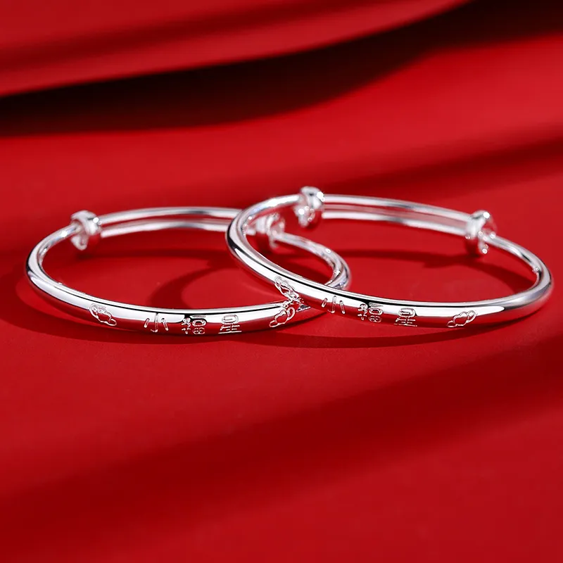 SHENGYALUO 999 Fine Silver Bangles Kids'-2