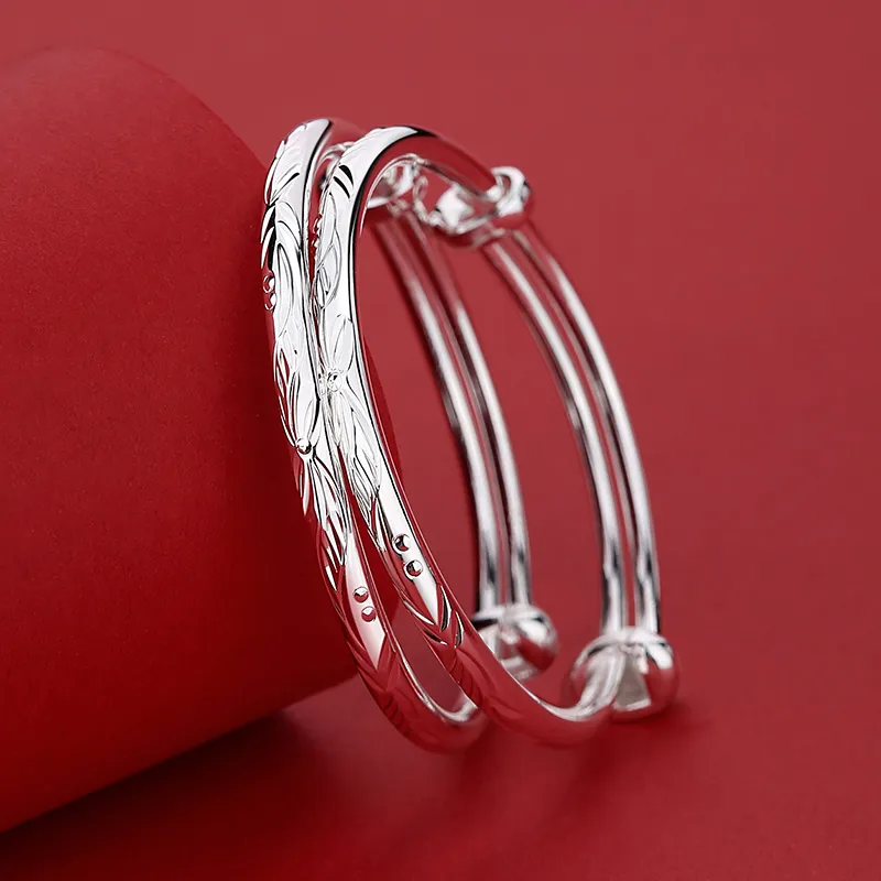 SHENGYALUO 999 Fine Silver Bangles Kids'-2