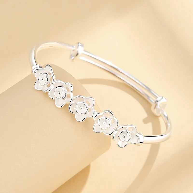 SHENGYALUO S999 Fine Silver Bangles Women's-5