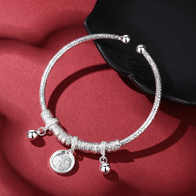 SHENGYALUO 999 Fine Silver Bangles Women's-2