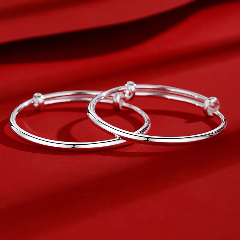 SHENGYALUO 999 Fine Silver Bangles Kids'-4