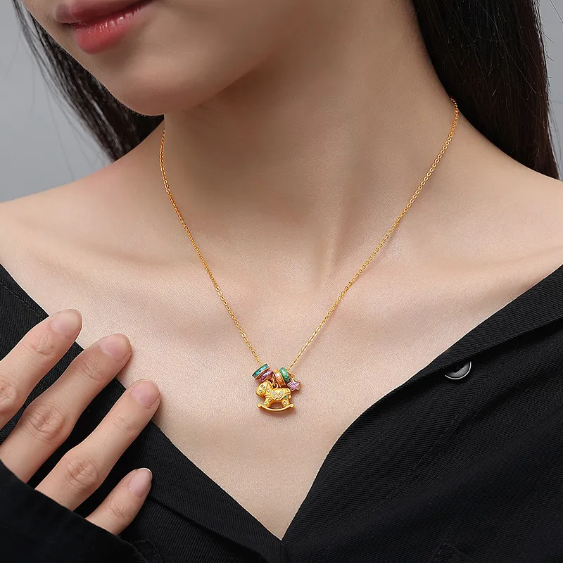 SHENGYALUO 999 Fine Silver Necklaces Women's-5