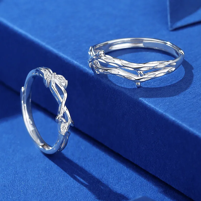 SHENGYALUO 999 Fine Silver Rings Unisex-5