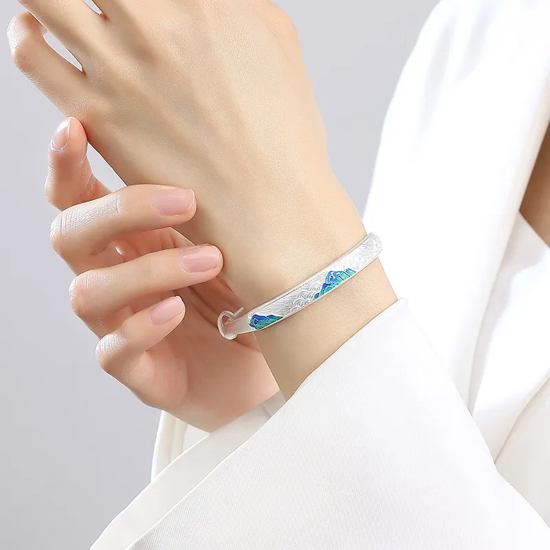 SHENGYALUO S999 Fine Silver Sterling Silver Bracelets Women's-4