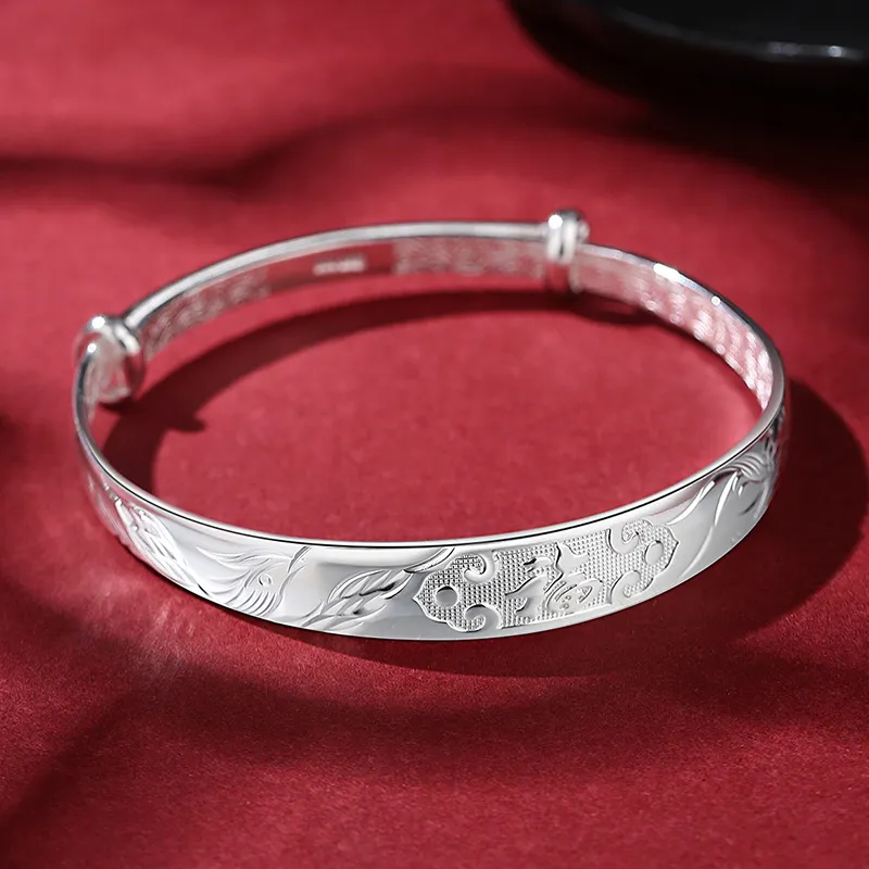SHENGYALUO S999 Fine Silver Bangles Women's-1