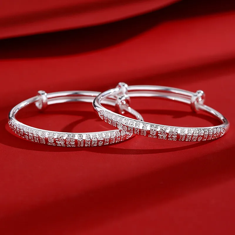 SHENGYALUO 999 Fine Silver Bangles Kids'-5