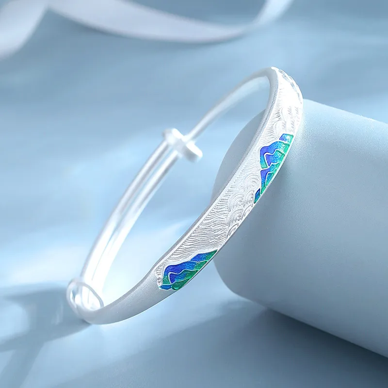 SHENGYALUO S999 Fine Silver Sterling Silver Bracelets Women's-6