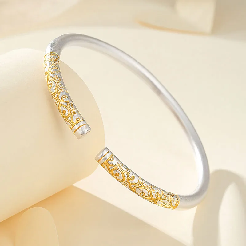SHENGYALUO 999 Fine Silver Bangles Women's-2