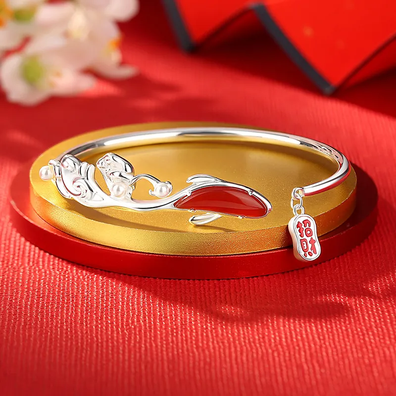 SHENGYALUO 925 Sterling Silver Bangles Women's-1