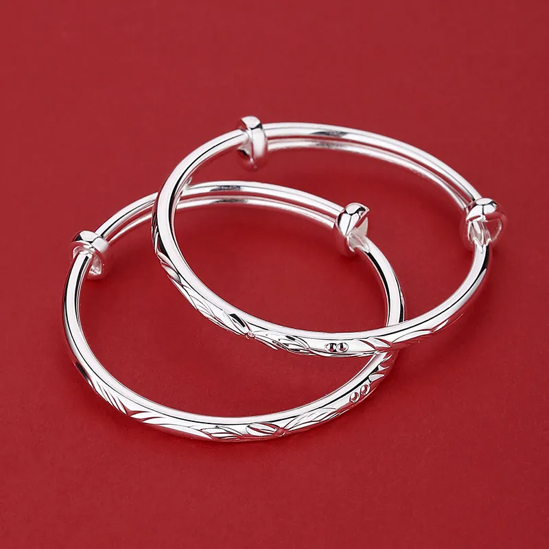 SHENGYALUO 999 Fine Silver Bangles Kids'-4