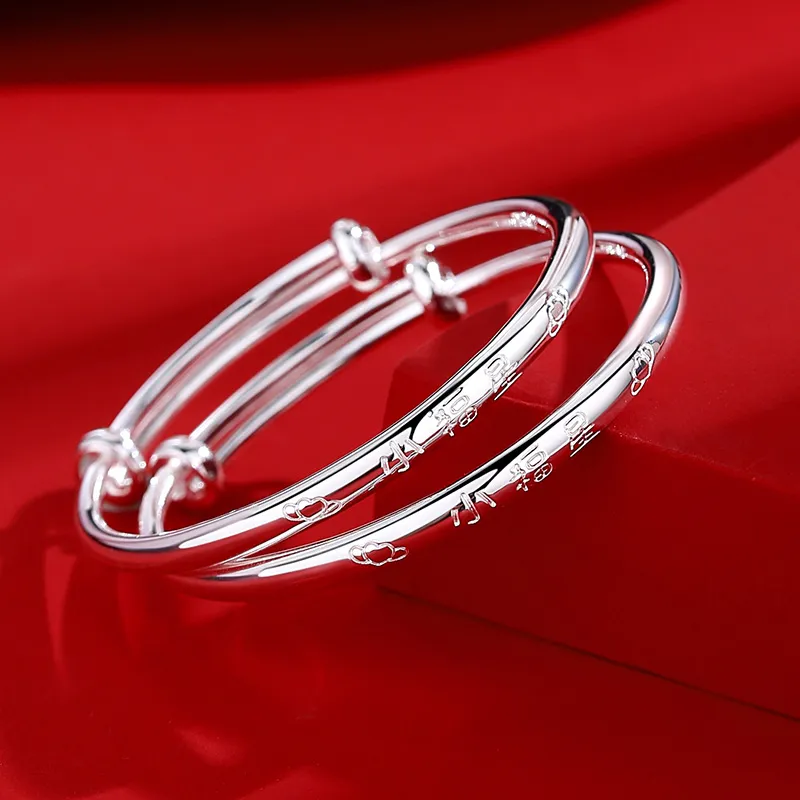 SHENGYALUO 999 Fine Silver Bangles Kids'-4