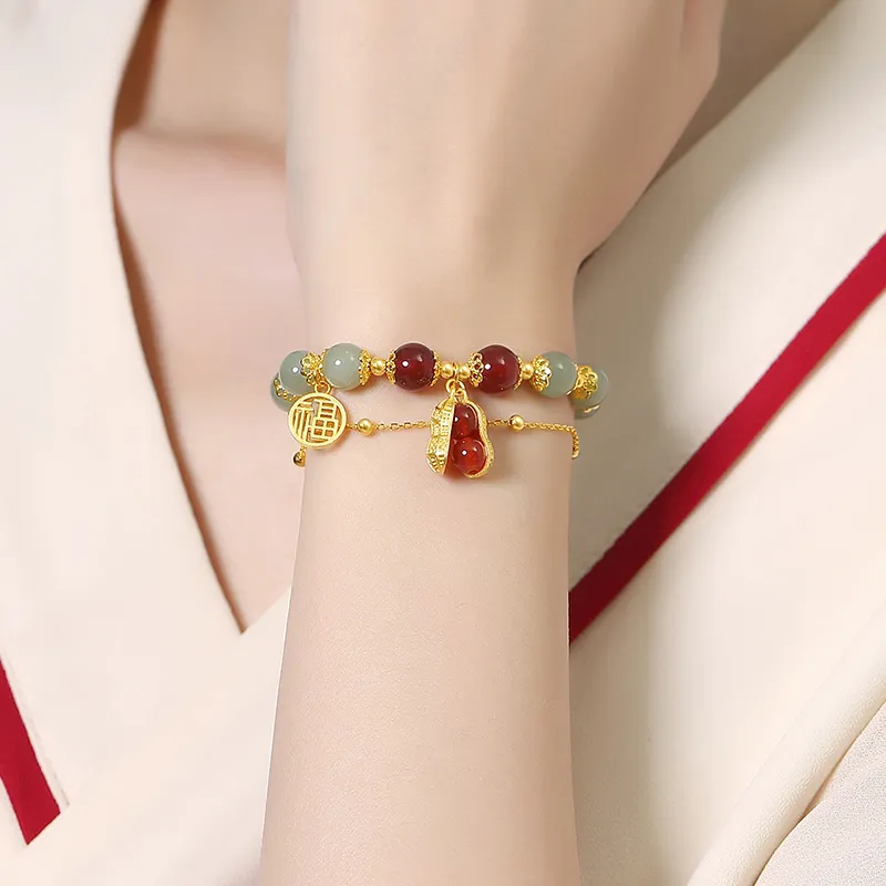 SHENGYALUO Hetian Jade Bracelets Women's White Jade-1