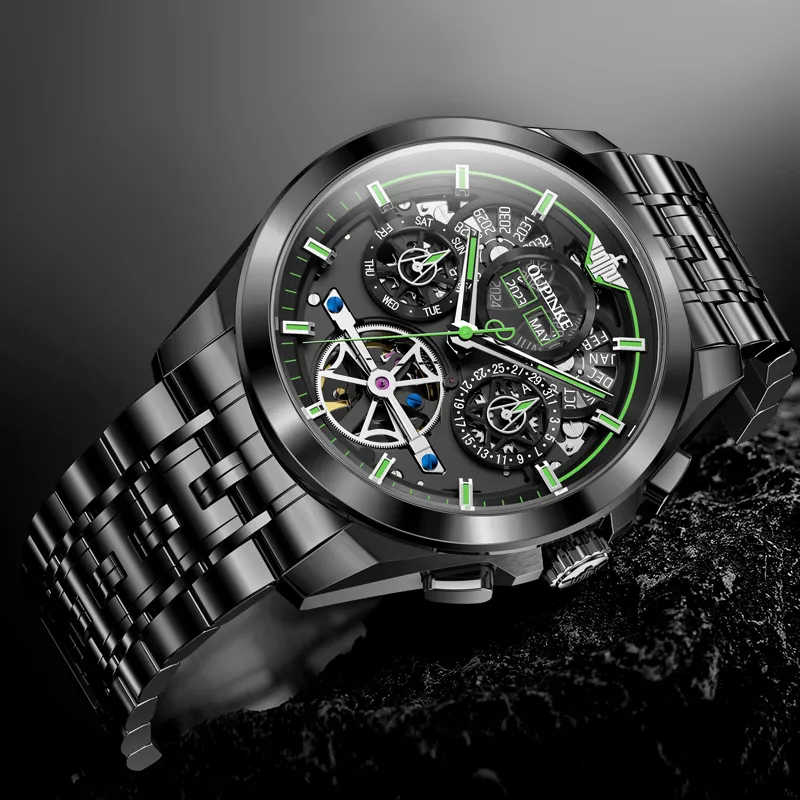 Oupinke Darth Vader Collection Mechanical Movement Stainless Steel Watchband Watch Men's Watches Black Dial-16