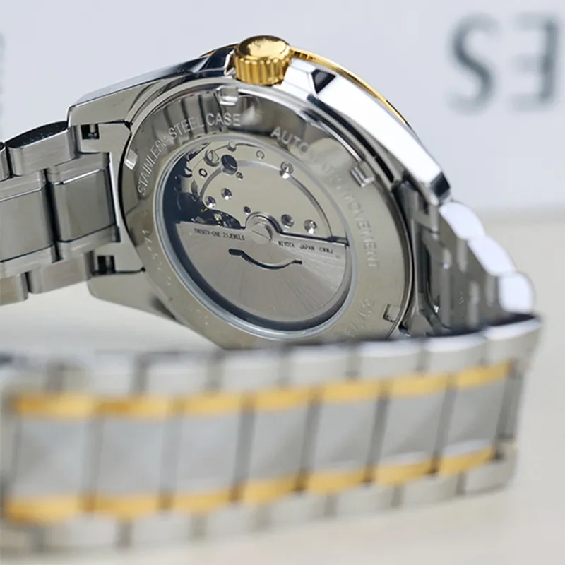 Oupinke Gaias Collection Mechanical Movement Stainless Steel Watchband Watch Men's Watches White Dial-15