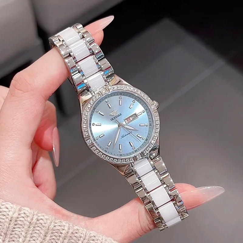 Oupinke Luxury Elegant Women's Watch Mechanical Movement Stainless Steel Watchband Watch Women's Watch White Dial-15