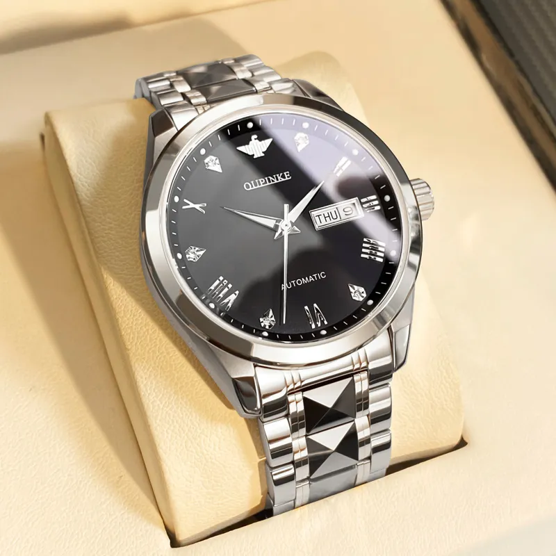 Oupinke Gaias Collection Mechanical Movement Stainless Steel Watchband Watch Men's Watches White Dial-6