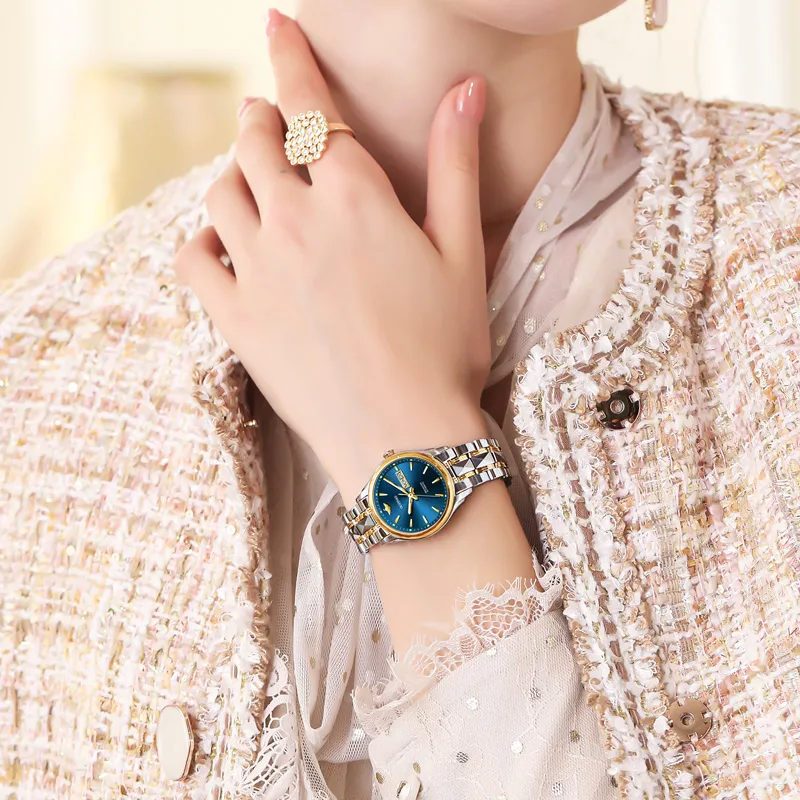 Oupinke Gaias Collection Mechanical Movement Stainless Steel Watchband Watch Women's Watch White Dial-19