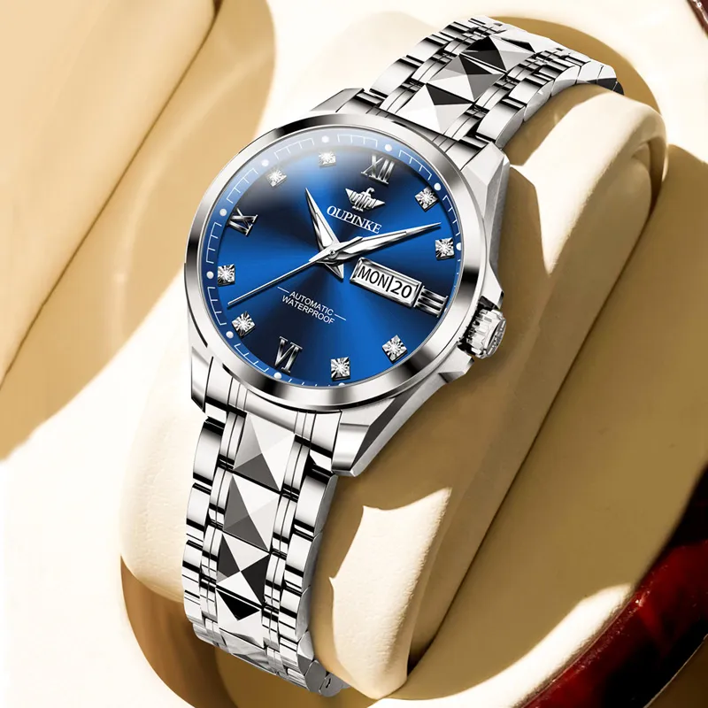 Oupinke Fashionable Versatility Elegance Mechanical Movement Watch Women's Watch White Dial-9
