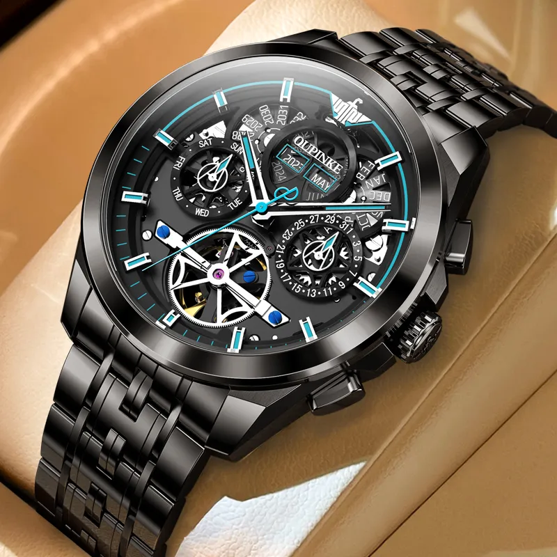 Oupinke Darth Vader Collection Mechanical Movement Stainless Steel Watchband Watch Men's Watches Black Dial-2