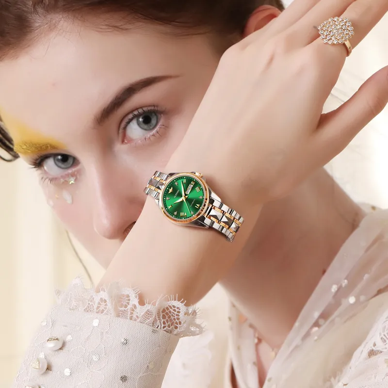 Oupinke Gaias Collection Mechanical Movement Tungsten Steel Strap Watch Women's Watch White Dial-20
