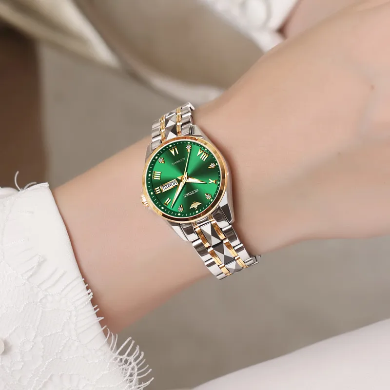 Oupinke Gaias Collection Mechanical Movement Tungsten Steel Strap Watch Women's Watch White Dial-19