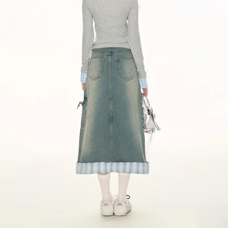 FPMZ Denim Long Skirts Women's Blue-4