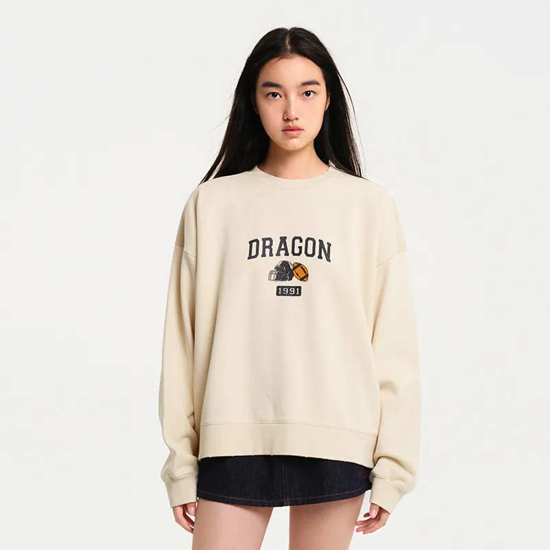 DRAGON FACE Sweatshirt Women's Sand-3