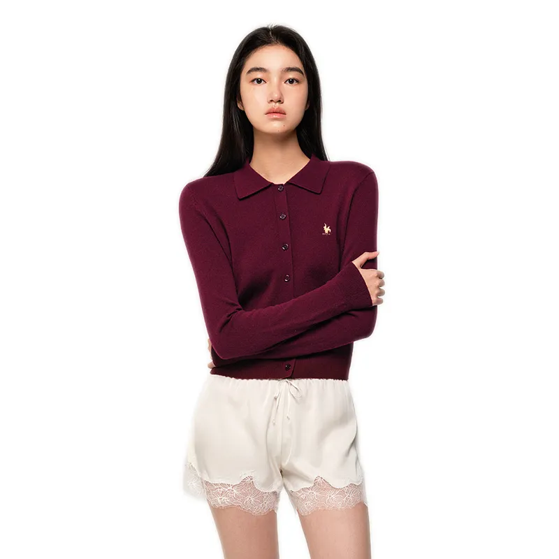 DRAGON FACE Cashmere Sweater Women's Angora Red-3