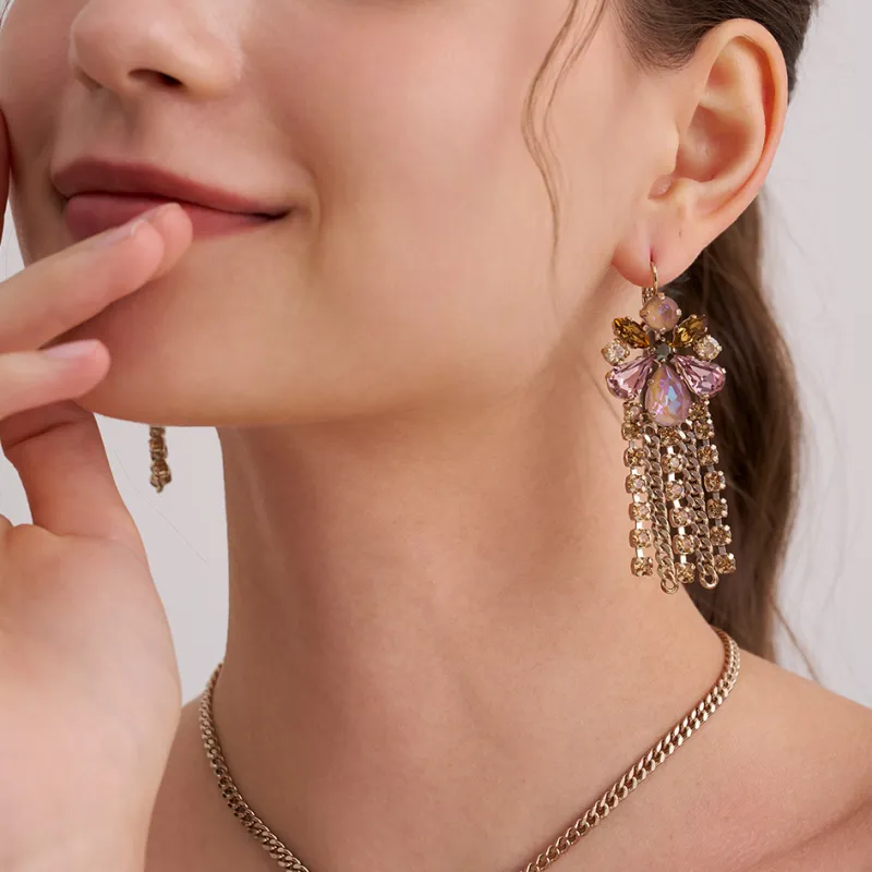 SATELLITE WeiWang Crystal Earrings Women's Rose Gold-2