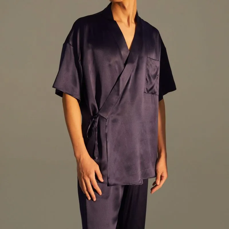 SILKISS Pajama Set Men's Ink Gray/Dark Blue-1