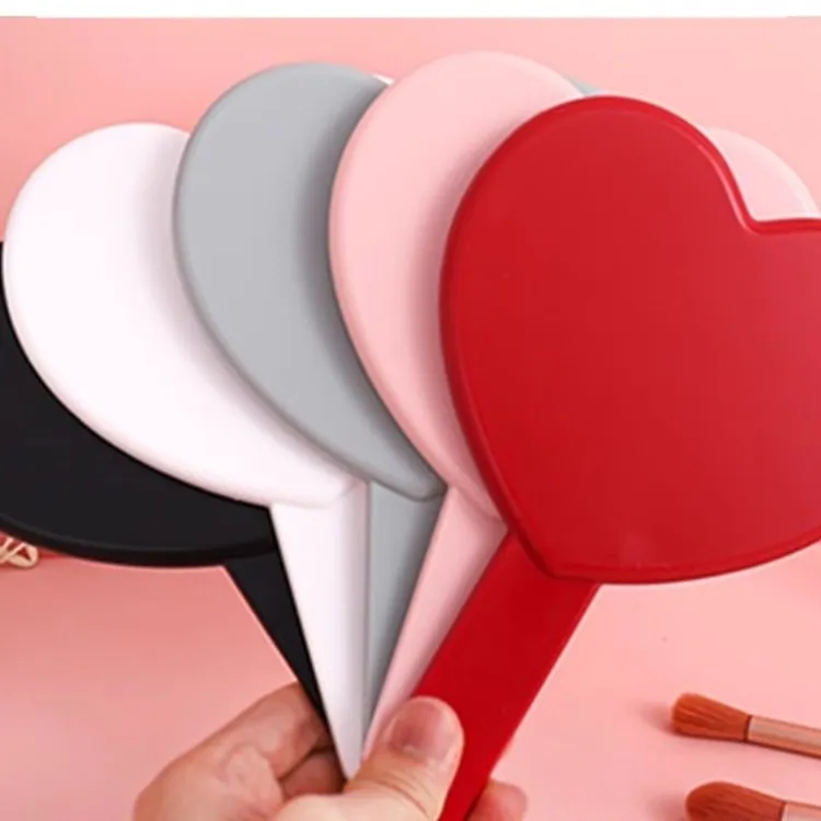 JIXUAN Heart Handheld Make Up Mirrors Portable Mini DIY Whipped Cream Glue-4