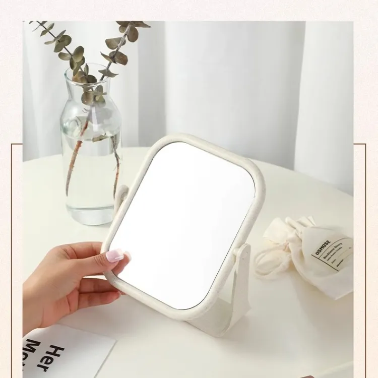 JIXUAN Double Sided Portable Make Up Mirrors Foldable Portable Desktop Upright-3