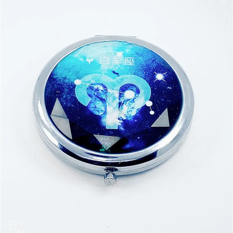 JIXUAN Twelve Constellation Double Sided Foldable Make Up Mirrors-1