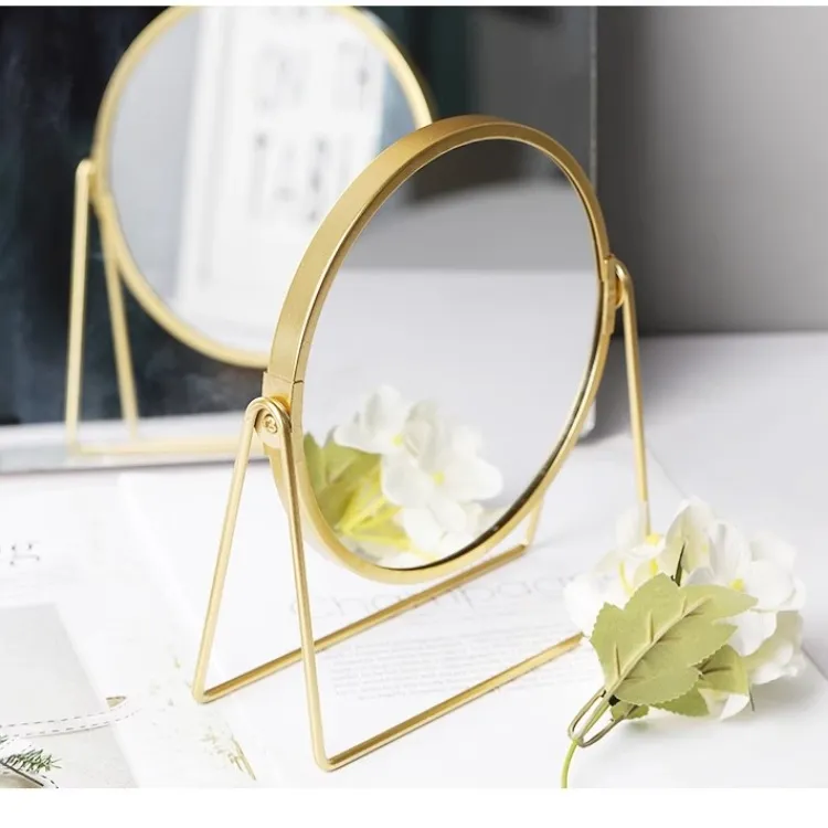 JIXUAN Desktop Vanity Make Up Mirrors Rotating Magnification-3