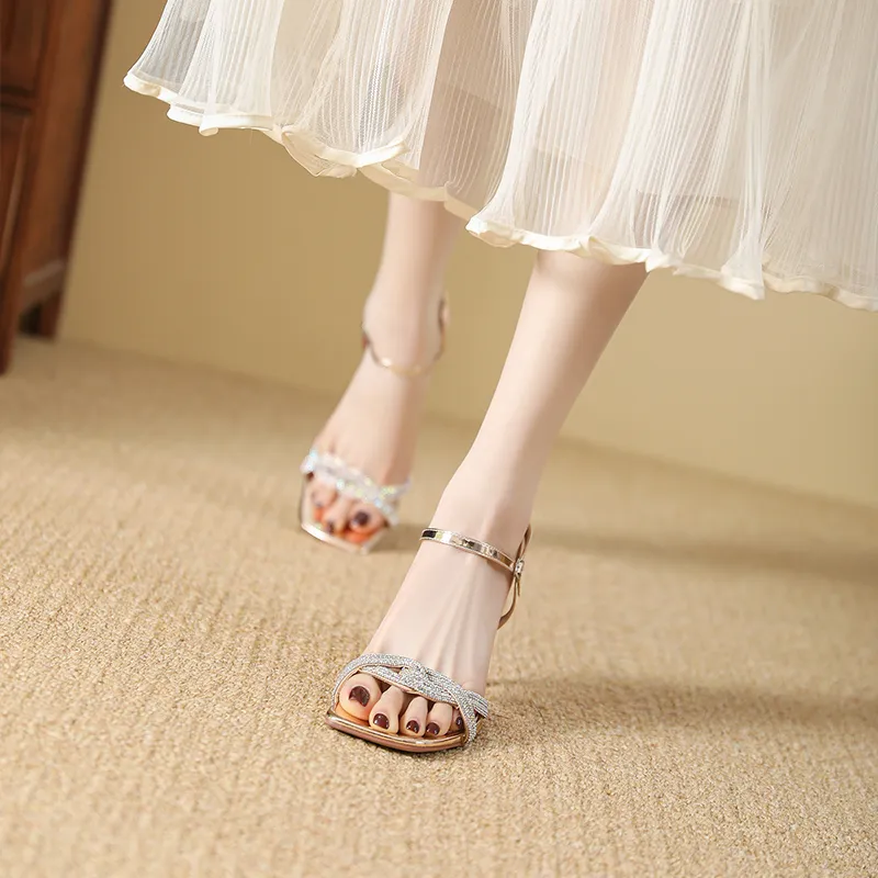 JIUXINGDAO One Strap Sandals 7CM Women's-12