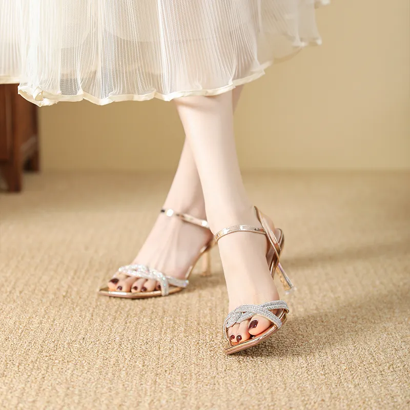 JIUXINGDAO One Strap Sandals 7CM Women's-13