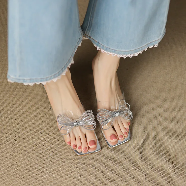 JIUXINGDAO Rhinestone Crystal Odor Resistant Slide Slippers Women's-12